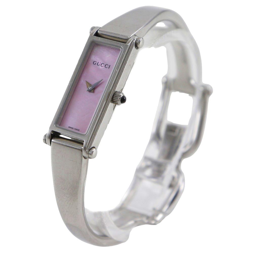 GUCCI Watches 1500L pinkDial Stainless Steel Quartz Analog display Women Used