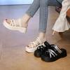 Versatile Word with Sandals Women's Outer Wear Summer New Open-toed Thick-soled Heightening Beach