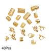 40PCS/Set Gold/Silver Hair Jewelry for Braids Accessories Hollow Out Hair Rings For Hair Dreadlocks Adjustable Hair Rings Cuffs