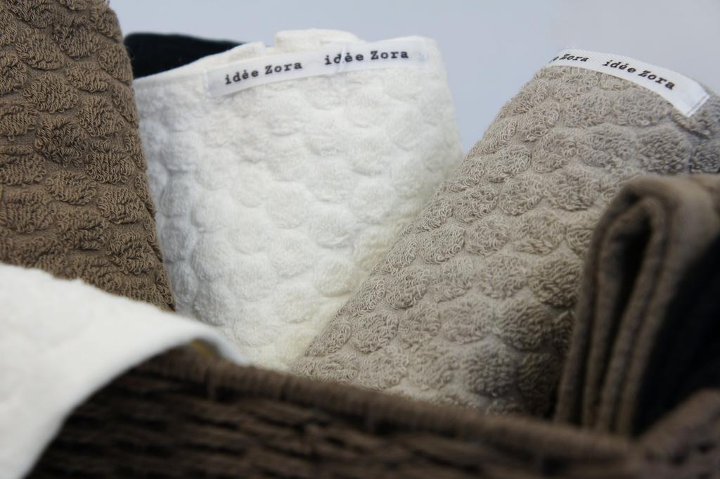 Имабари Полотенце для умывания Ideazora в горошек серое Maruei-towel