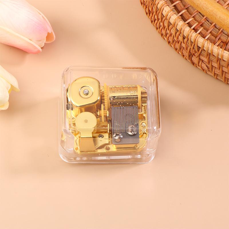 Креативный ручной музыкальный футляр, мини-акриловый прозрачный металлический механизм, октавная коробка, украшение для дома и автомобиля, подарки на день рождения для пары