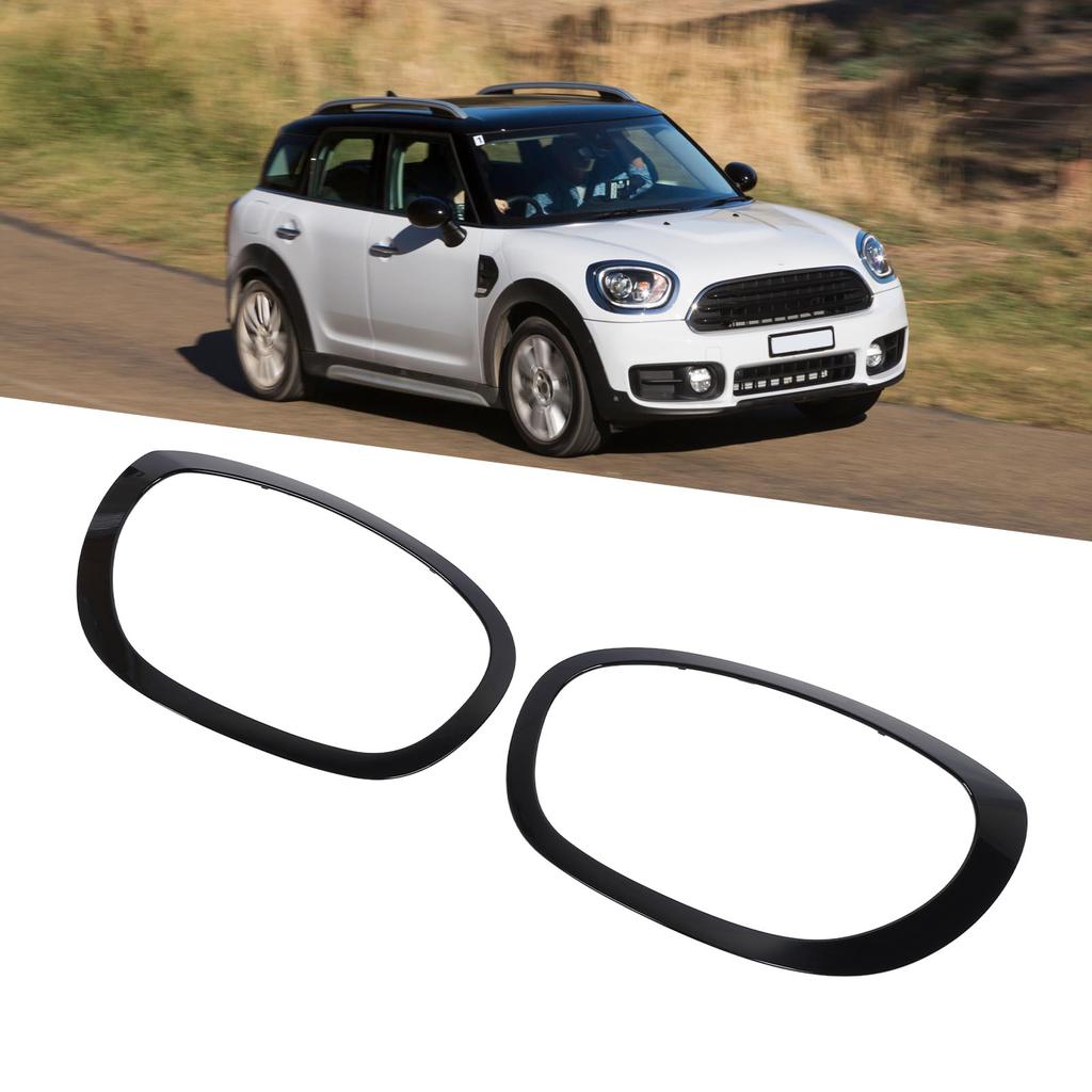 Headlamp Trim Ring Cover 1 Pair Black Headlight Trim Ring Stylish Look 51138739352 Fade Proof for F60 Countryman 2017 To 2024