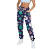 (SU)Женские модные спортивные повседневные спортивные штаны с карманами на шнуровке и рождественским принтом
