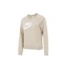 Sportswear Essential Fleece Crew Neck Letter Print Long Sleeve Sweatshirt Women Tops Khaki BV4113-206