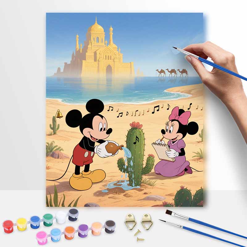 Disney Пустынный замок кактус цифровая масляная живопись искусство картина ручная работа DIY домашние украшения