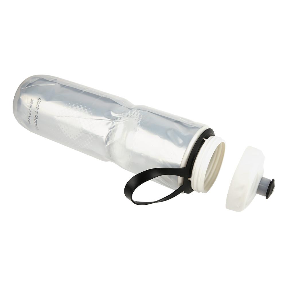 710ML Outdoor Dual Layer Thermal Keeping PE Sport Bottle Hot Cold Water (Silver)