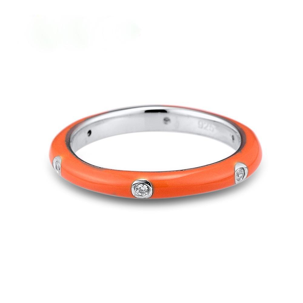 925 Silver Plated Colorful Rainbow CZ Eternal Stackable Ring Ladies Wedding Party Engagement Ring Jewelry Gift Women's Ring