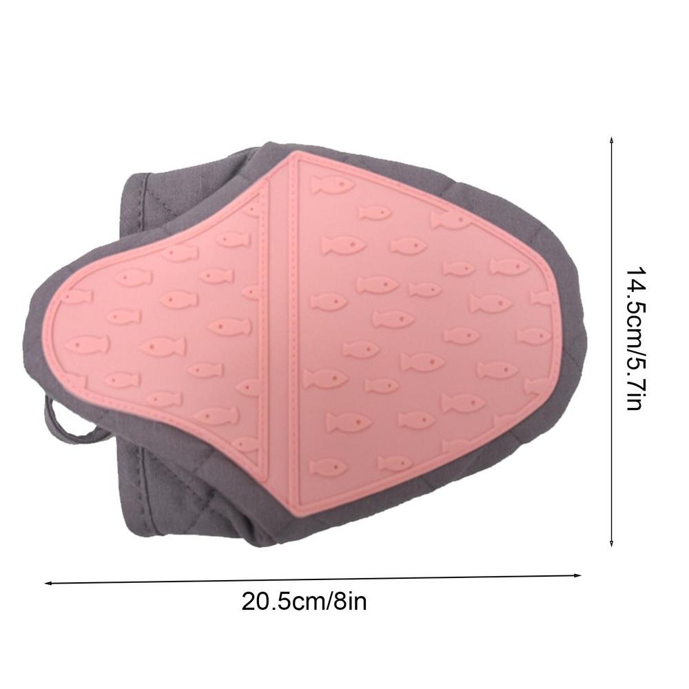 1 шт. Хлопок Силиконовый зажим для перчаток для духовки Кухонные принадлежности для выпечки Микроволновая печь Специальные перчатки Теплоизоляция для духовки Противоожоговый коврик