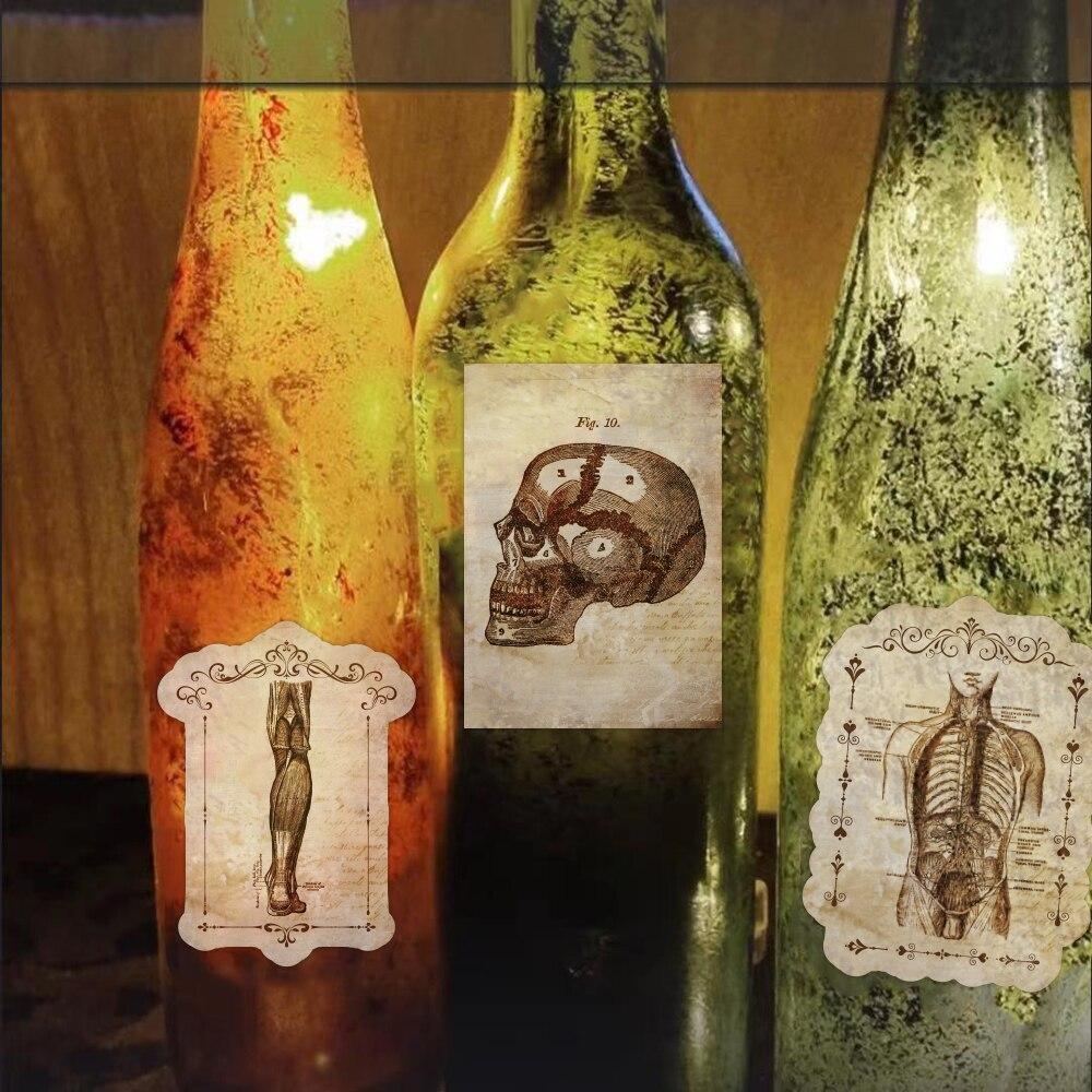 10/52 шт. креативные наклейки по анатомии и физиологии, наклейки с изображением человеческого скелета, граффити для DIY, багажа, ноутбука, велосипеда, наклейки
