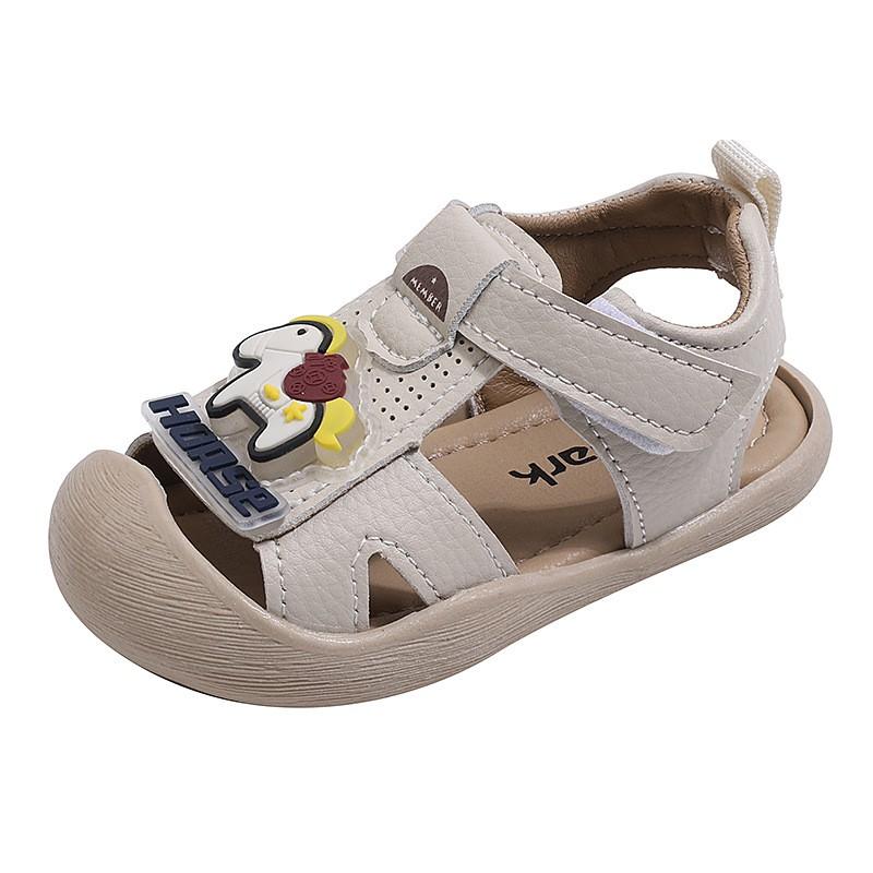 Baby Soft Sole Closed-Toe Sandals Toddlers Ages 1-3 Years Cartoon Design PU Upper PVC Footwear