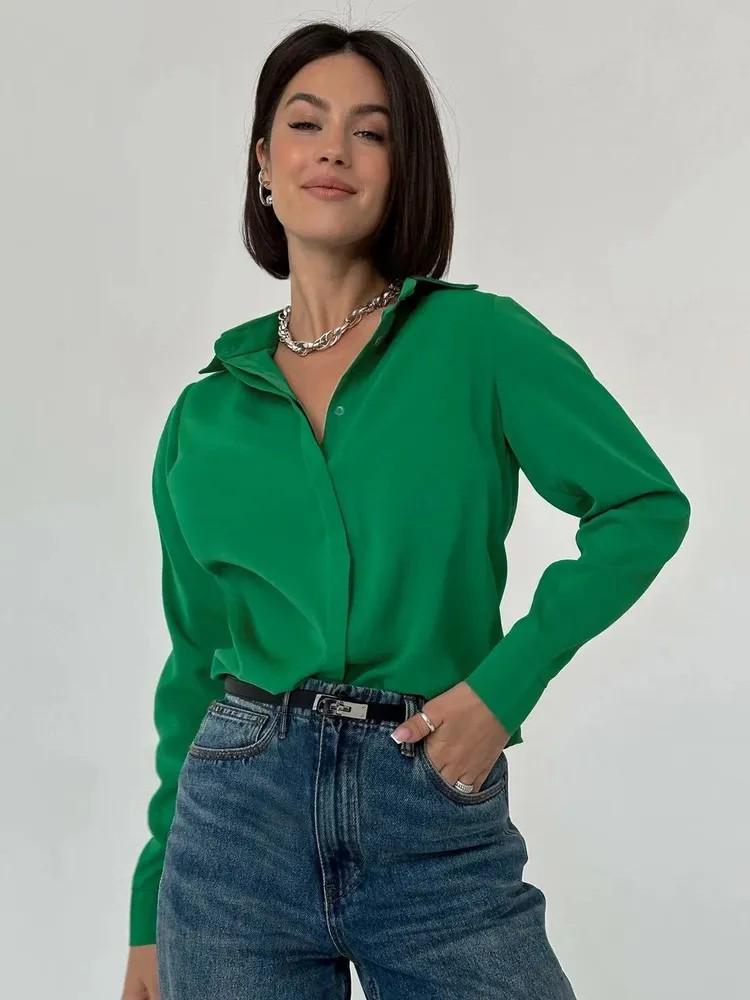 Европейско-американская приталенная рубашка с длинным рукавом: Элегантный и современный