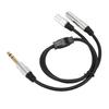 1 Split In 2 Sound Cable 14 Inch TRS Stereo Splitter Cable 6.35mm Male To 6.35mm 3.5mm Female