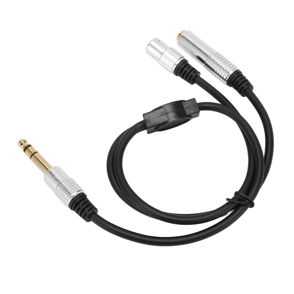 1 Split In 2 Sound Cable 14 Inch TRS Stereo Splitter Cable 6.35mm Male To 6.35mm 3.5mm Female