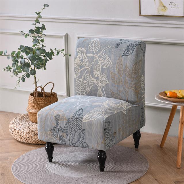 Bohemian Armless Chair Cover Stretch Spandex Accent Dining Chair Covers Nordic Sofa Slipcovers For Living Room Christmas Decor