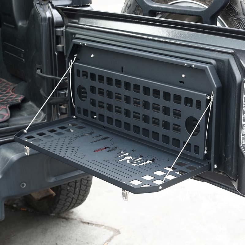 Car Rear Tailgate Foldable Storage Table Bracket Rack Shelf For Jeep Wrangler JK For Wrangler JL 2007-2023 Metal Car Accessories