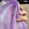 100x150cm Shiny Glitter Organza Voile Fabric Magic Color Gauze Sewing Skirt Dress Background Stage Decor Fluorescent Cloth