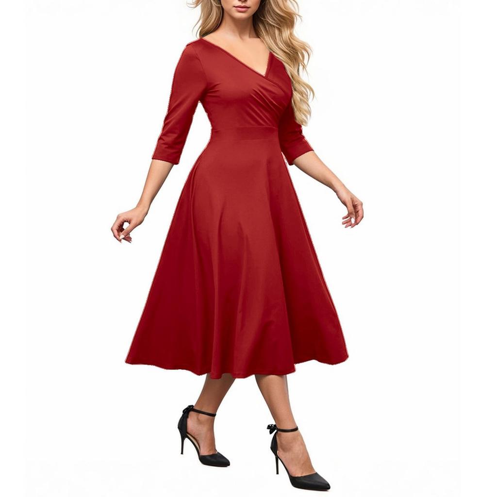 Women's Solid-color Fashionable And Elegant Dress