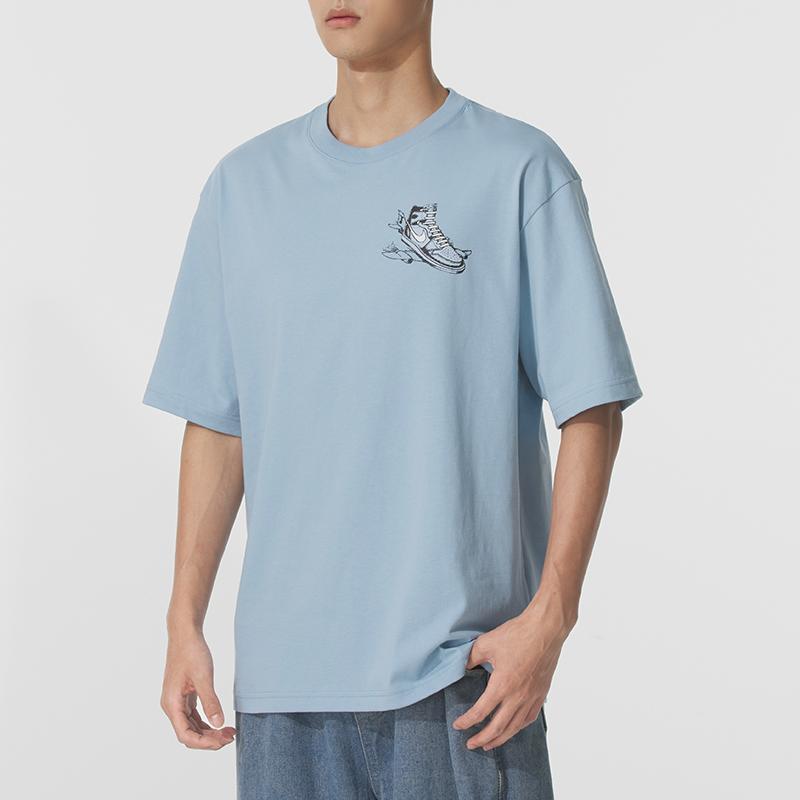 Nike T Shirts Men's HQ8973 427 Crew Neck Moderate HQ8973-427