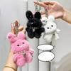 Colorful Star Rabbits Keychain Plush Bag Charm Handmade Keyring Craft Supplies for Backpacks and Keys Decoration