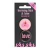 Love Flaming Dice Badge (Pack of 2)