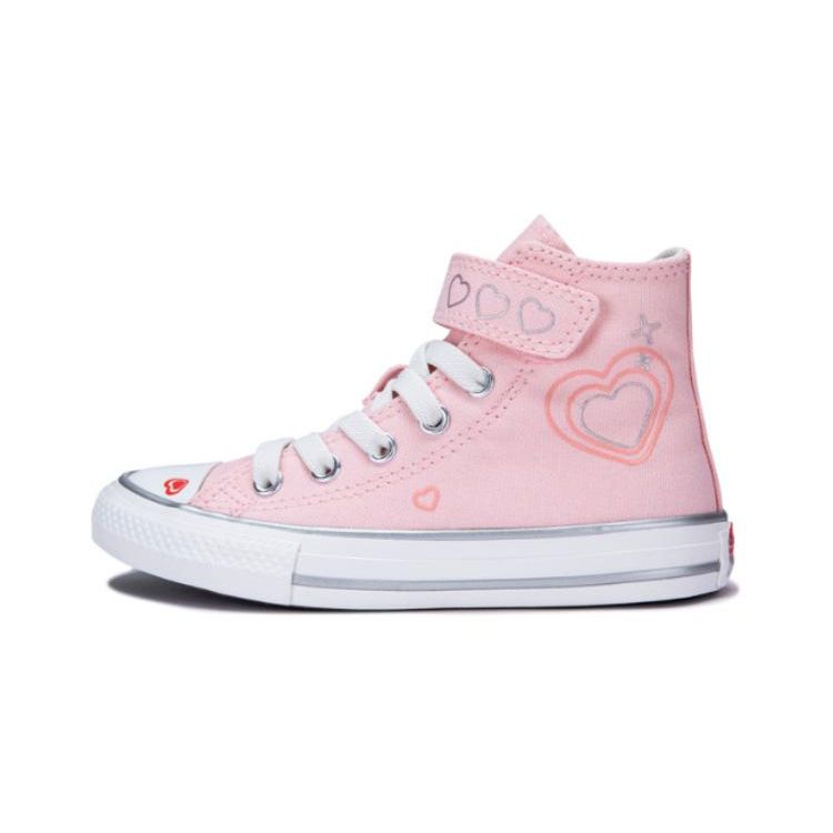 Converse Chuck Taylor All Star Simple Comfortable Versatile Durable Breathable High Top Kids Canvas Shoes Kids Sneakers Pink A09119C
