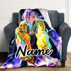 Customizable KPop Demon Hunters3 Throw Blanket – Personalized Name, All-Season Cozy Snug Blanket, Machine Washable, Personalized Blanket