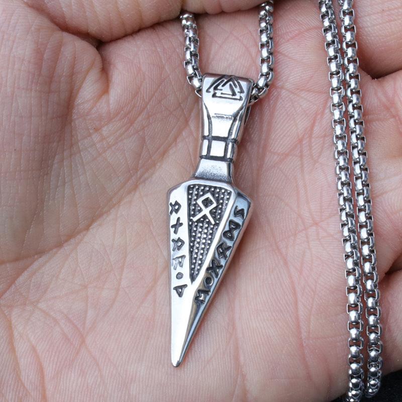 Скандинавская руна стрела титановая сталь кулон мужской и женский модный креативный кулон ожерелье ювелирные изделия
