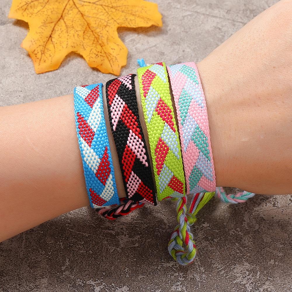 Браслет дружбы ручной работы для женщин в богемном стиле с красочной непальской кисточкой