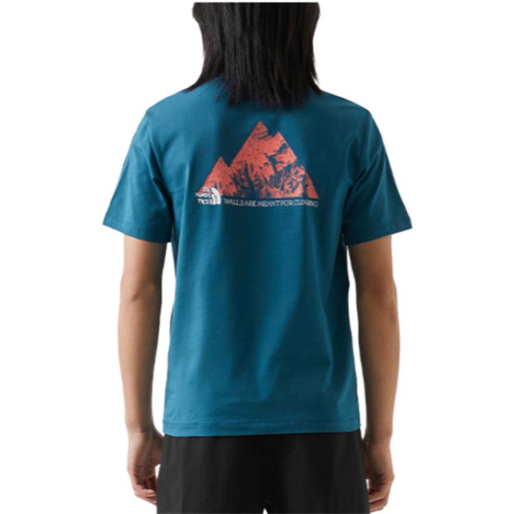 THE NORTH FACE Quick-Dry T-Shirts Men's Blue Crew Neck Moderate Straight Fit NF0A7WF5-EFS