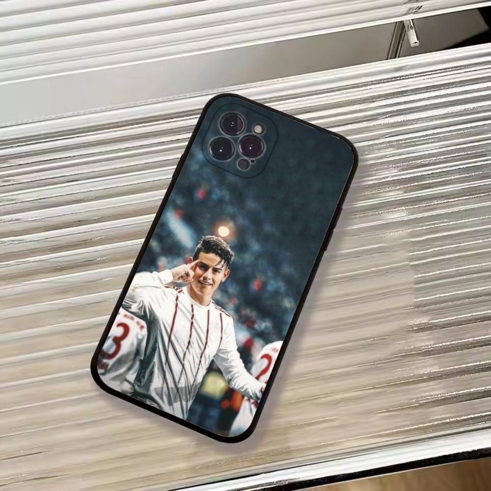 Football J-James Rodriguez Phone Case For iPhone 17,16,15,14,13,12,11 Plus,Pro Max,XS,Soft Silicone Black Cover