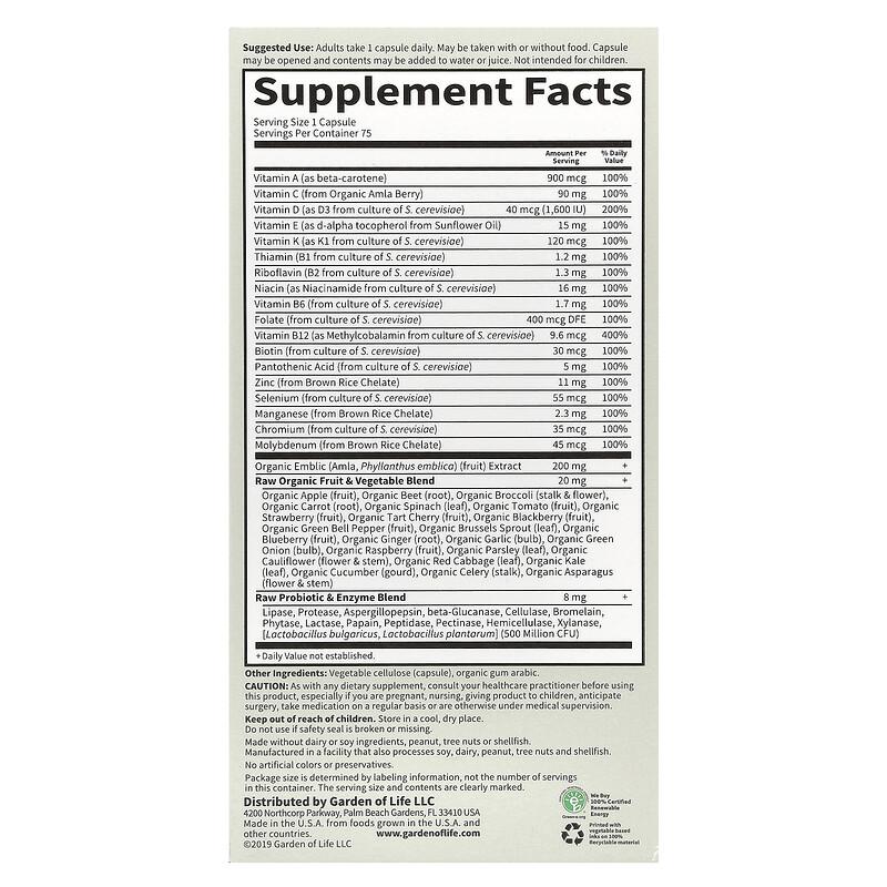 Vitamin Code®, RAW One™, Once Daily Multivitamin For Men, 75 Vegetarian Capsules
