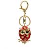 Enamel Flower Owl Keychain for Women HandBag Purse Bag Pendant Key Chain Ring Jewelry
