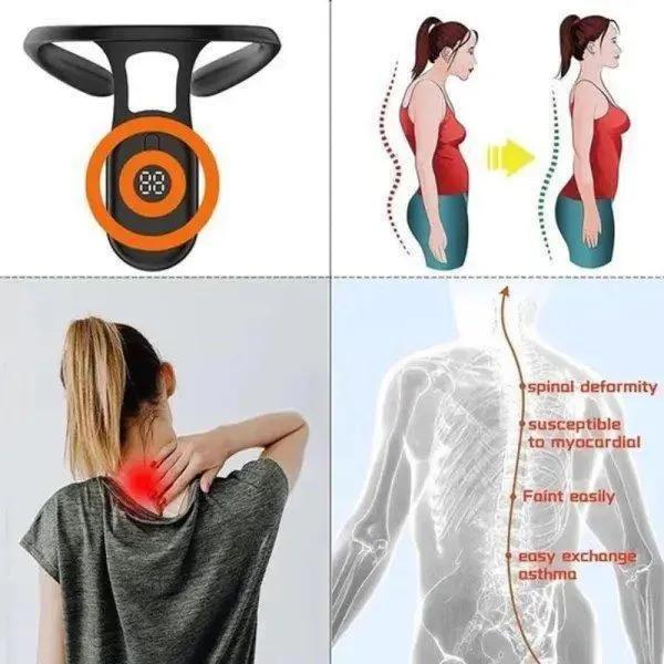 Ультразвуковой портативный лимфатический успокаивающий инструмент для коррекции фигуры, портативный массажер для мужчин и женщин, умный датчик, корректор осанки для сидения