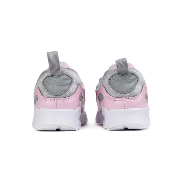 Nike Air Max Tiny 90 Air Cushion Cushioning Low top Toddler Shoes Wolf Gray Pink Infant And Toddler 881924-018