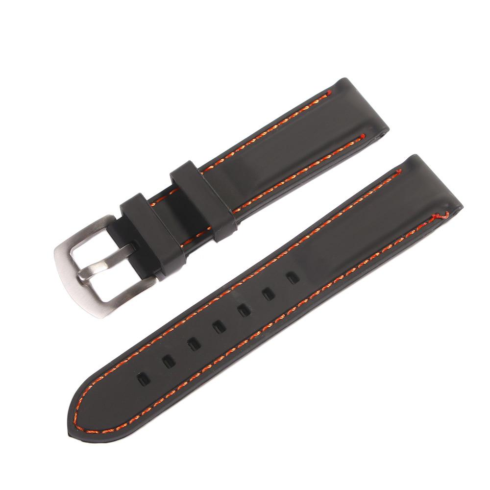 Мужской черный силиконовый 20мм 22мм 24мм водонепроницаемый резиновый ремешок аксессуары для часов ремешок для часов ремешки для часов