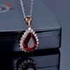 Hot-selling Red Water Shaped Gorgeous Personalized Clavicle Chain Simple Crystal Necklace Charm Wedding Engagement Fine Jewelry New Trendy