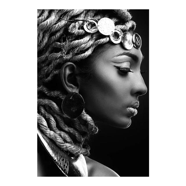 Африканские черные женские портретные художественные постеры и принты на холсте, живопись, макияж, женская настенная картина для гостиной, домашний декор