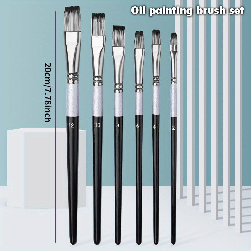 6pcs Nylon Hair Oil Painting Brush Set Watercolor Paint Brush Pen Set DIY Acrylic Oil Watercolor Artist Professional Painting Kit