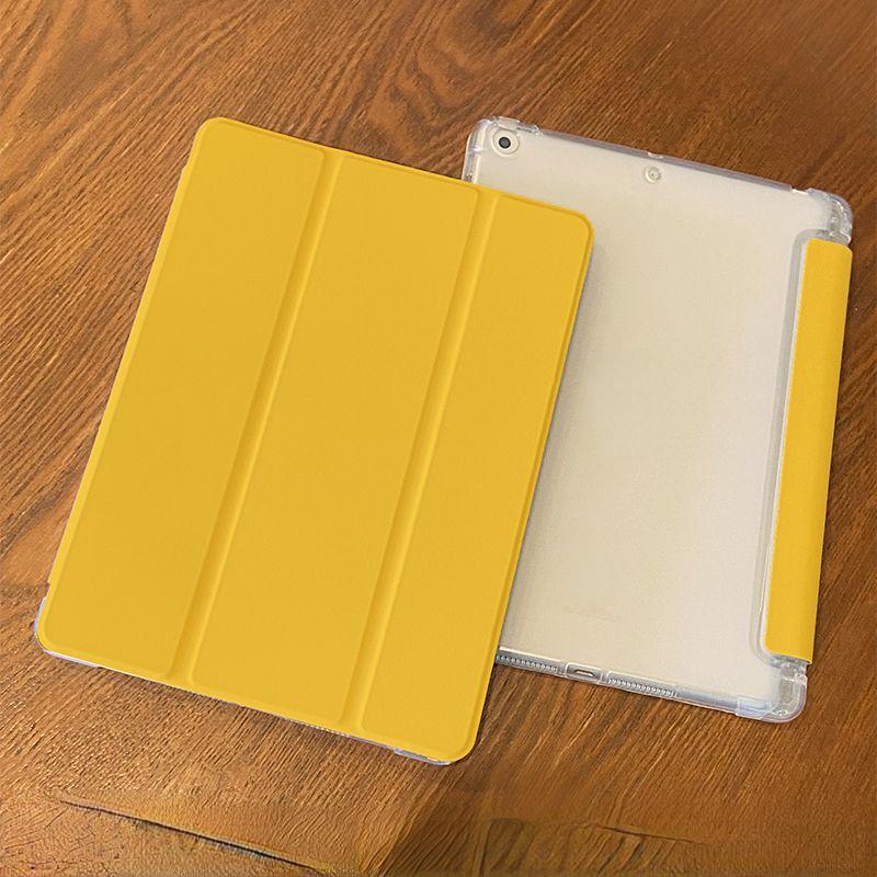 Для iPad pro 11 12,9 2018/2020/21/22 чехол Новый многоцветный сплошной цвет силиконовый плоский защитный чехол Air1/2/3/4/5 тройной складной клапан с гнездом для ручки