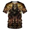 Death God Skull 3D Printed Men's Casual Round Neck Short Sleeved T-shirt