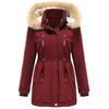 Women's Warm Winter Parka Coat Faux Fur Hooded Fleece Lined Thicken Sherpa Puffer Jacket Water Resistant Windproof Outdoor Outerwear S-3XL 5 Colors