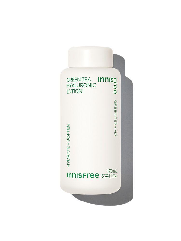 Innisfree Лосьон с гиалуроновой кислотой и зеленым чаем 170 мл – Легкий ежедневный увлажняющий крем с 5 типами гиалуроновой кислоты
