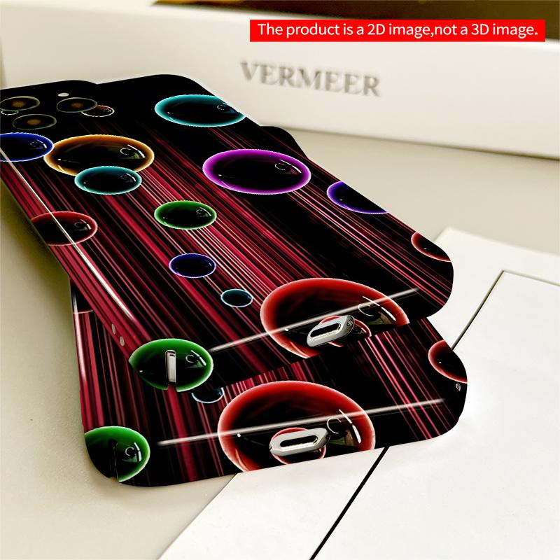 2DFlat Vibrant Colorful Bubbles on Black Background All inclusive film hard iPhone case, compatible with iPhone 18 Pro Max 17 16 15 14 13 12 11