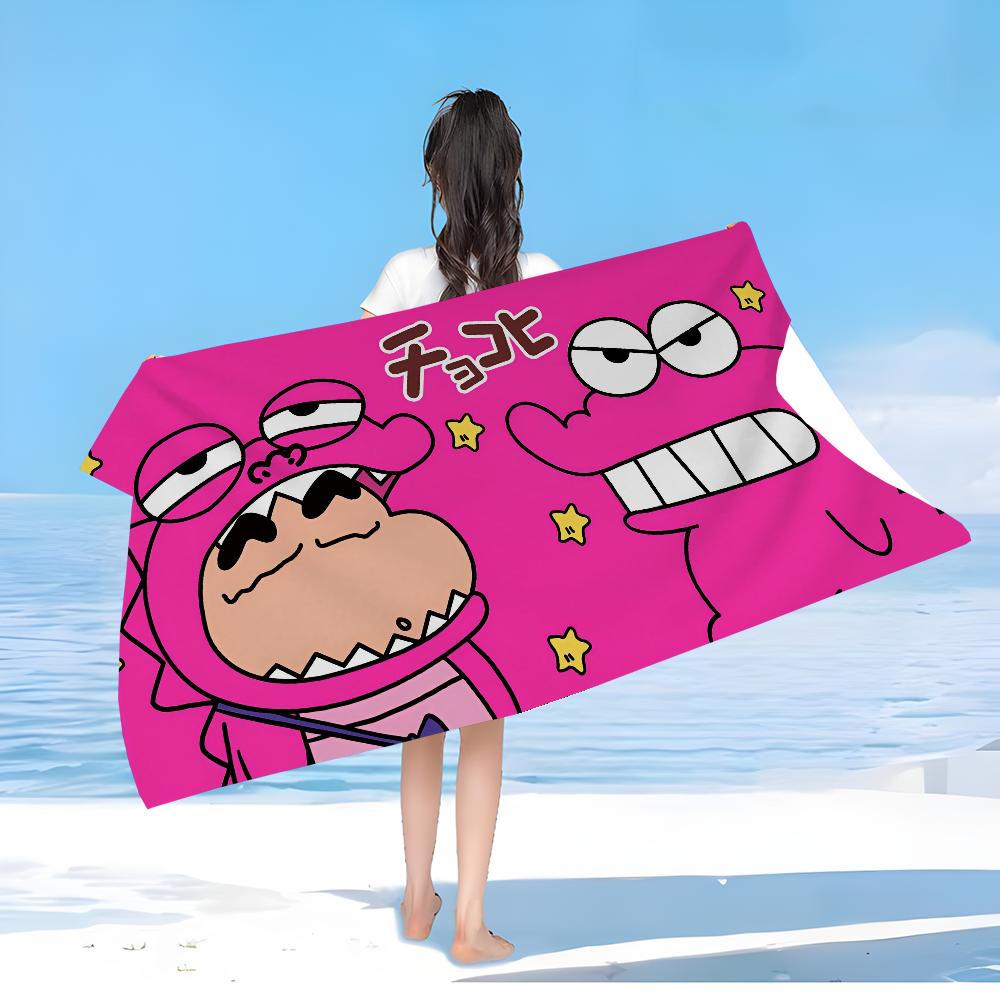 Bandai Crayon Shin-chan Microfiber Printed Beach Towel Mountain Climbing Yoga Beach Swimming Running Absorbent Soft Towel