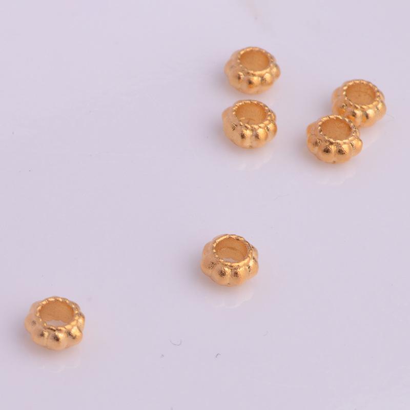 Gold Plated Pumpkin Beads: DIY Handmade Weaving & Jewelry Spacer Beads for Lanterns