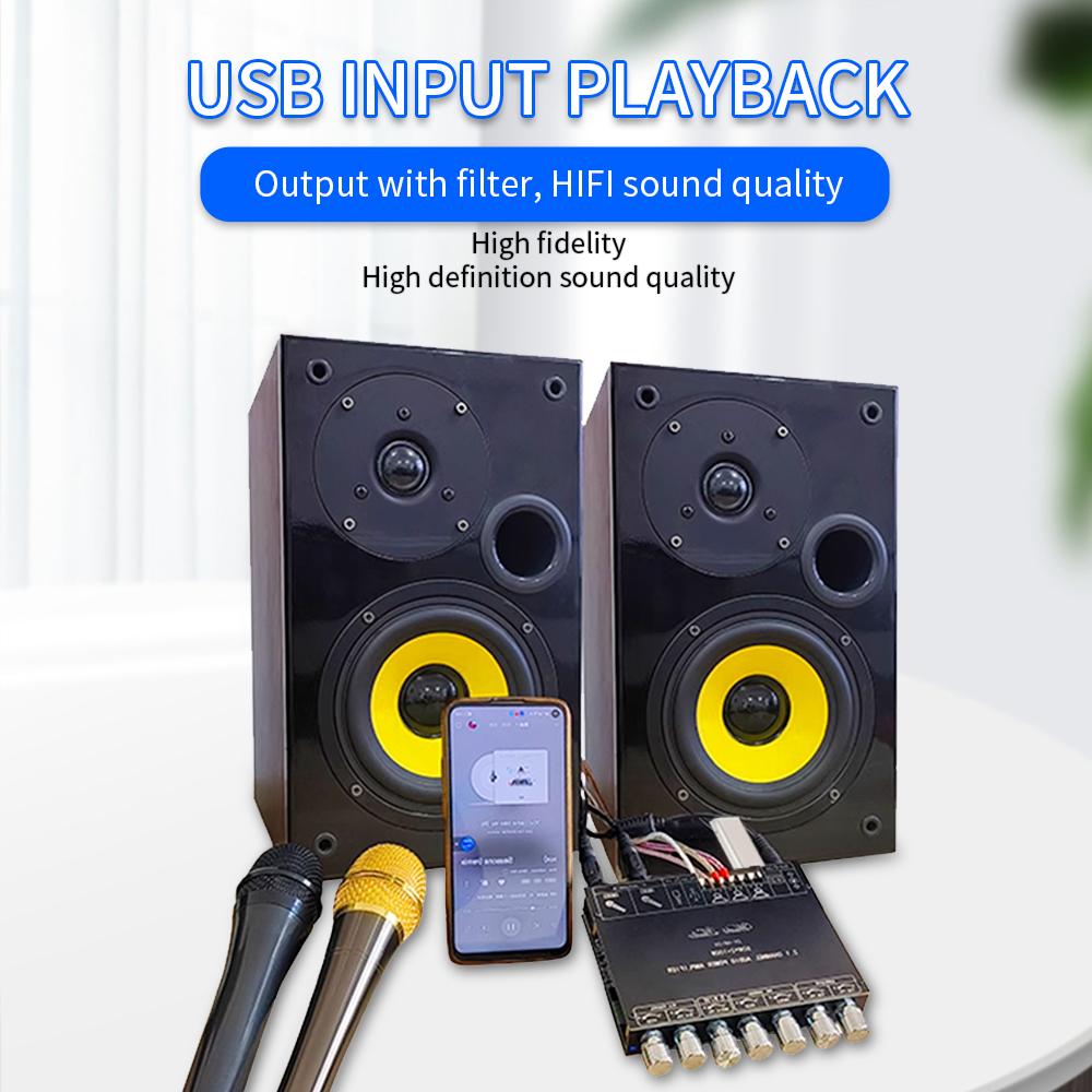 2.1 Channel Digital Amplifier Board Module High and Low Subwoofer Support 5.1 Connection Input U disk USB Sound Card Playback