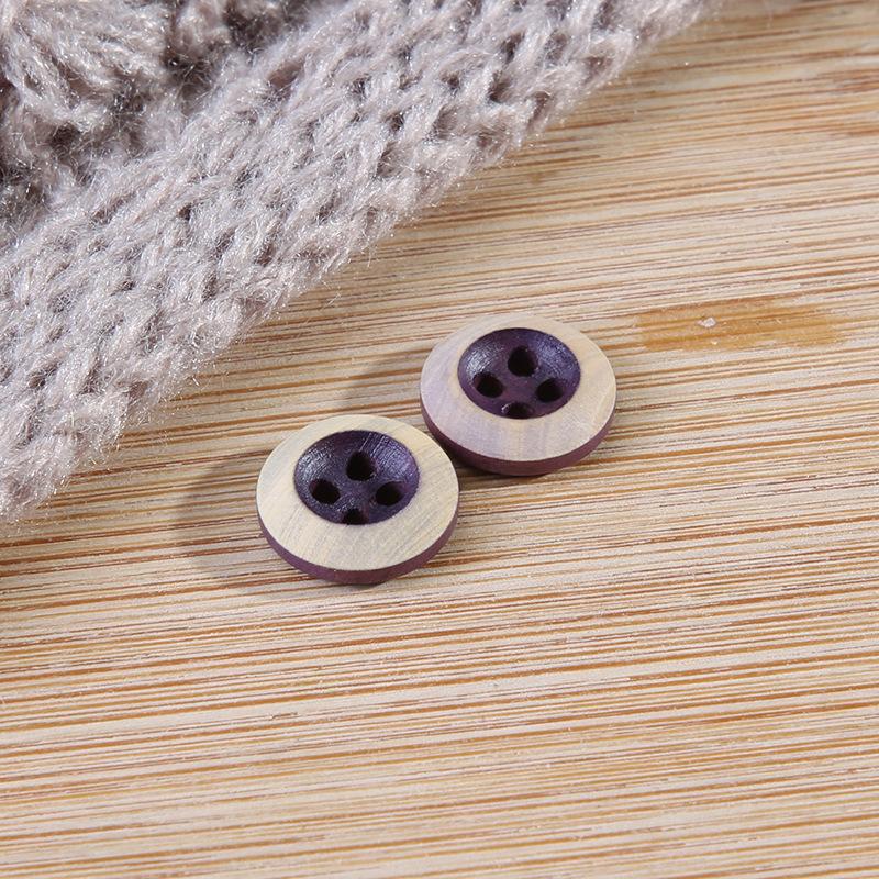 Solid Wood Shirt Button Shirt Wooden Button Children Baby Clothes Cardigan Shirt Decorative Round Buttons