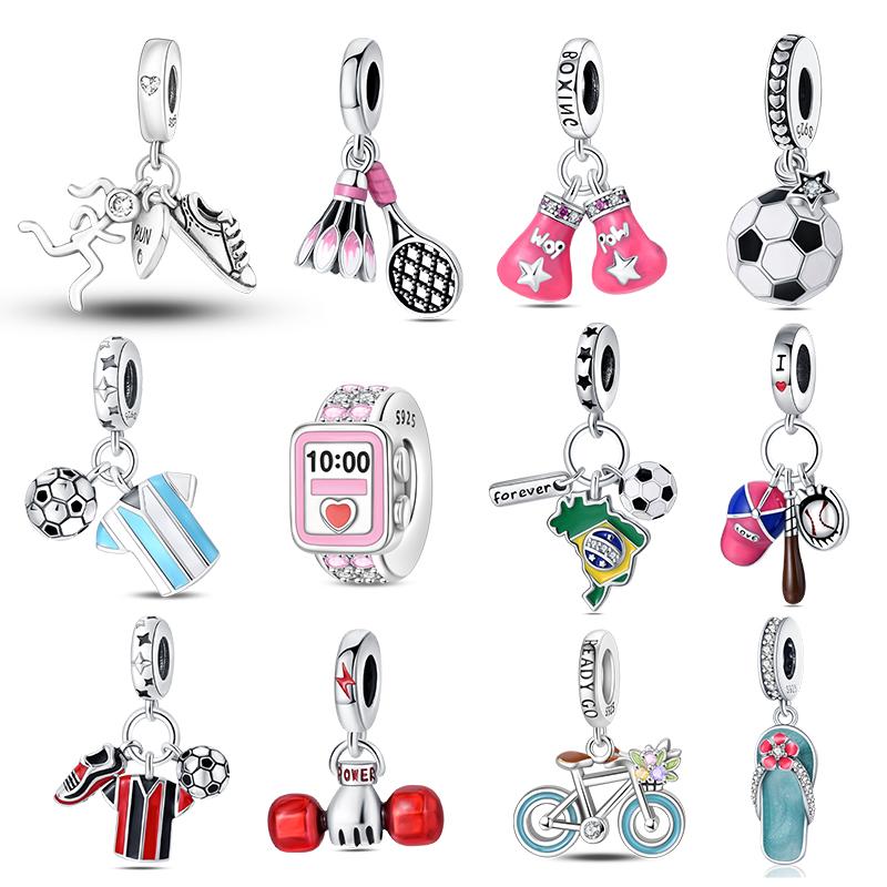 Шармы Медь Спортивная Фитнес Тема Коллекция Подвеска 3мм Оригинальный Браслет Ожерелье Женщины Роскошный Сделай Сам Изысканные Ювелирные Изделия Подарок