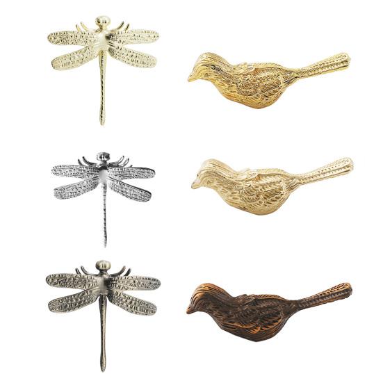 Ручка для шкафа в виде стрекозы из цинкового сплава, винтажная ручка для ящика шкафа-купе, металлическая ручка для двери шкафа, офисное украшение для кухни