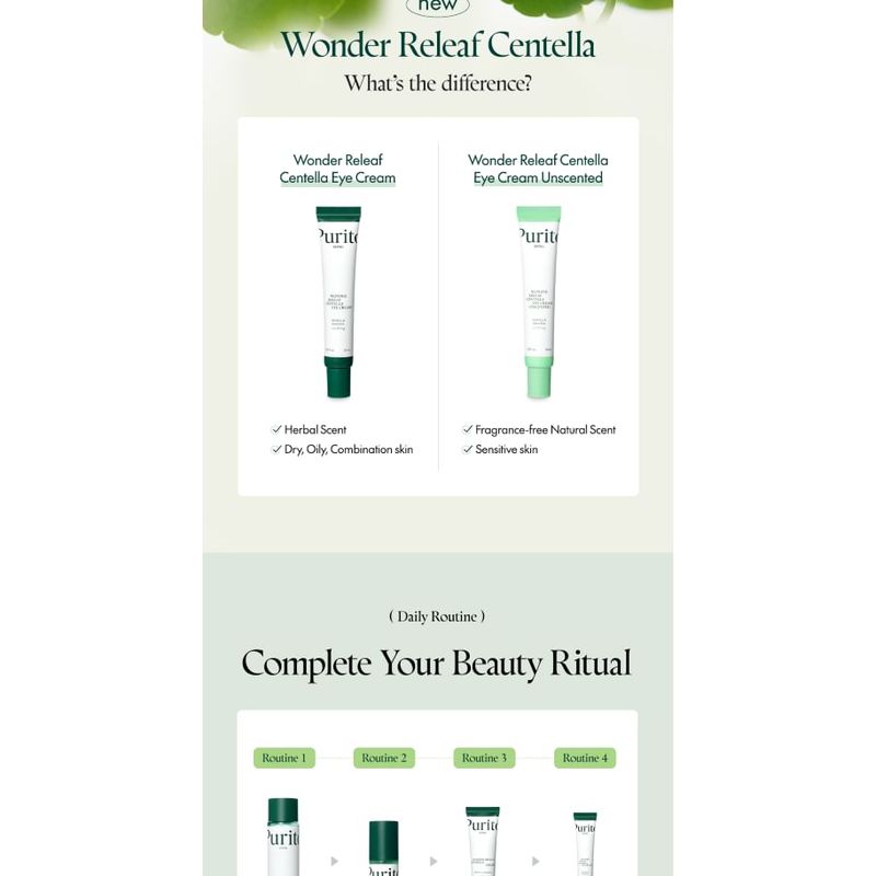 Purito SEOUL - Крем для век Wonder Releaf с центеллой